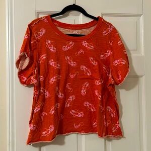 Maeve Anthropologie‎ Boxy Crawfish Tee Shirt